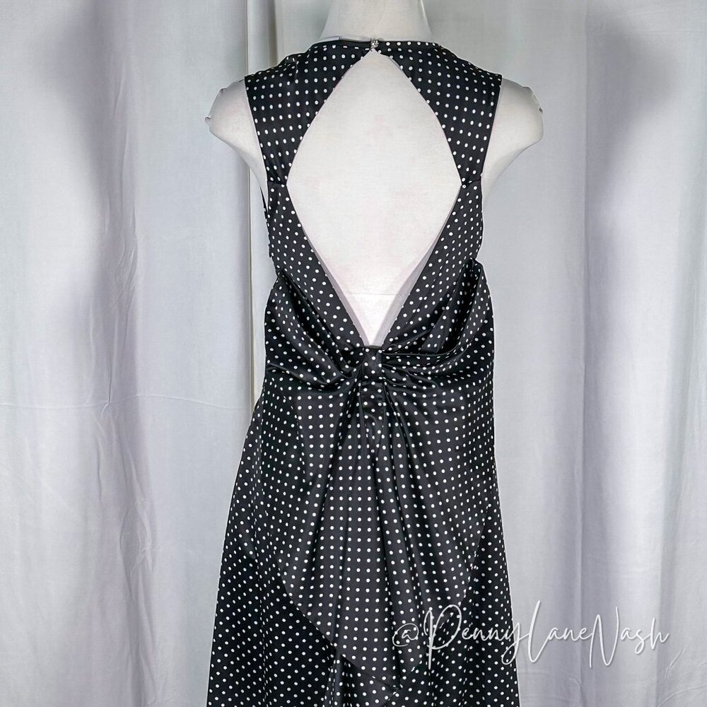 Kate Young Satin Polka Dot Open Back Maxi Dress - Picture 8 of 16